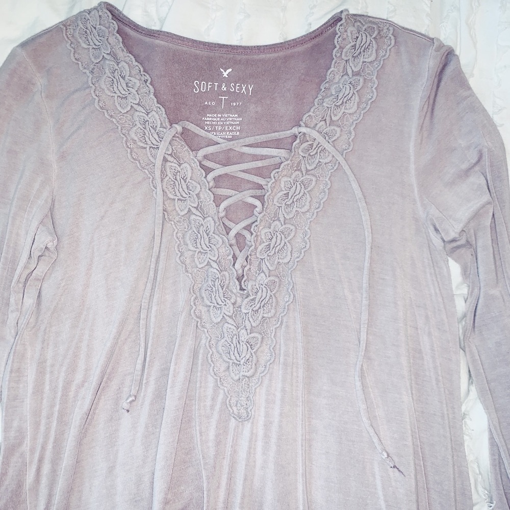 American Eagle soft and sexy lace up shirt